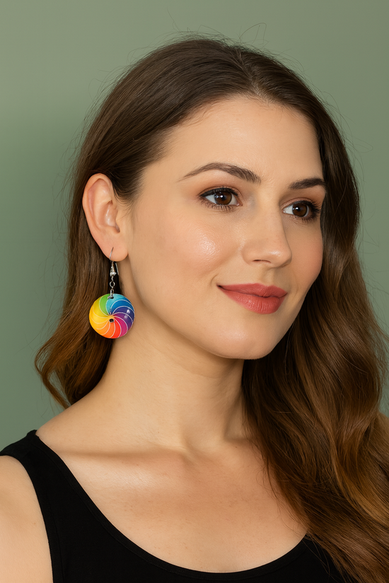 Handcrafted Round Button Earrings