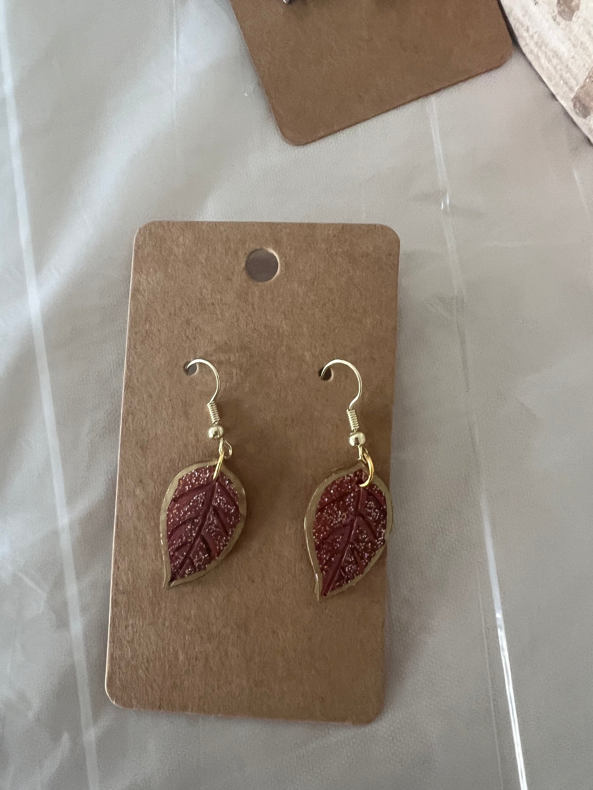 Handmade resin earrings, Autumn