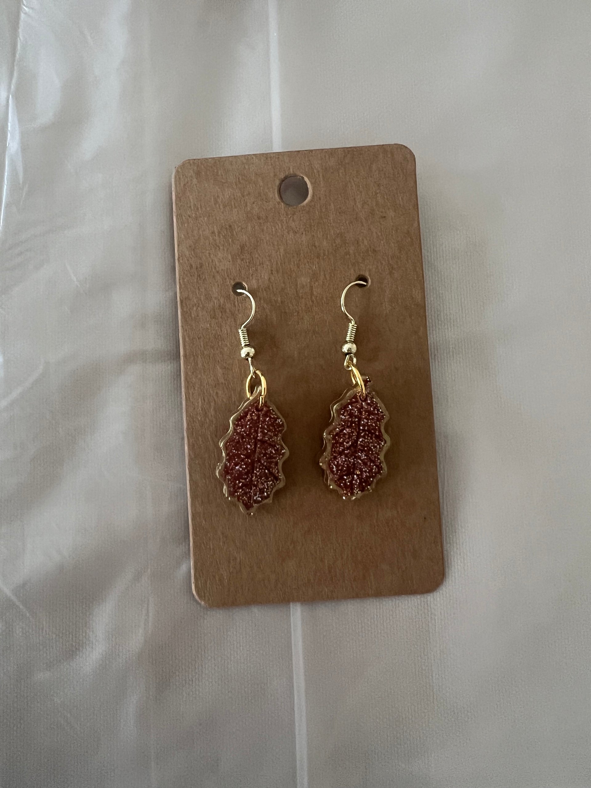 Handmade resin earrings, Autumn