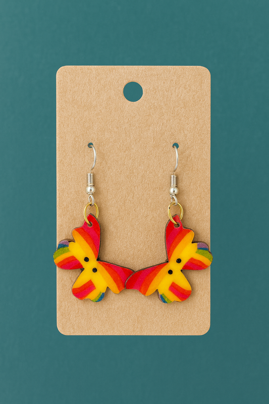 Handcrafted Rainbow Butterfly Earrings