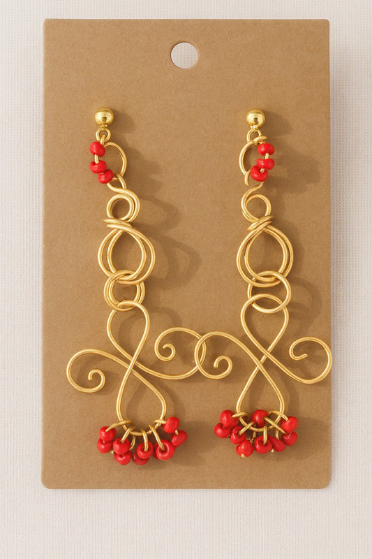 Golden Bloom Statement Earrings, One of a kind