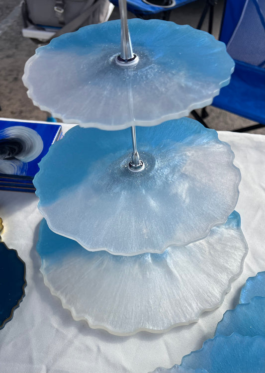 Handmade resin cupcakes holder 3 trays