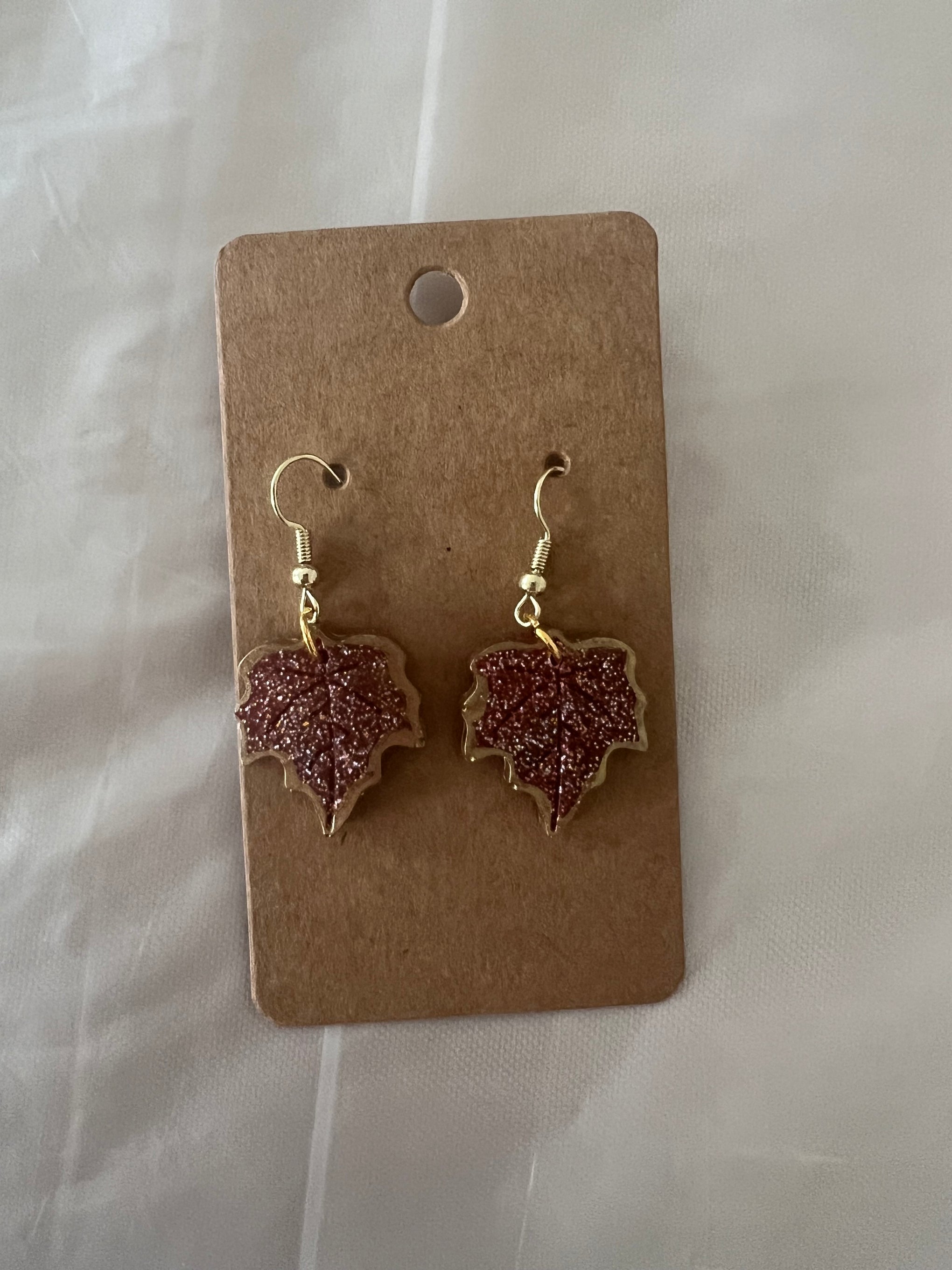 Handmade resin earrings, Autumn