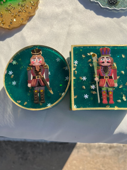 nutcracker resin coasters, handmade
