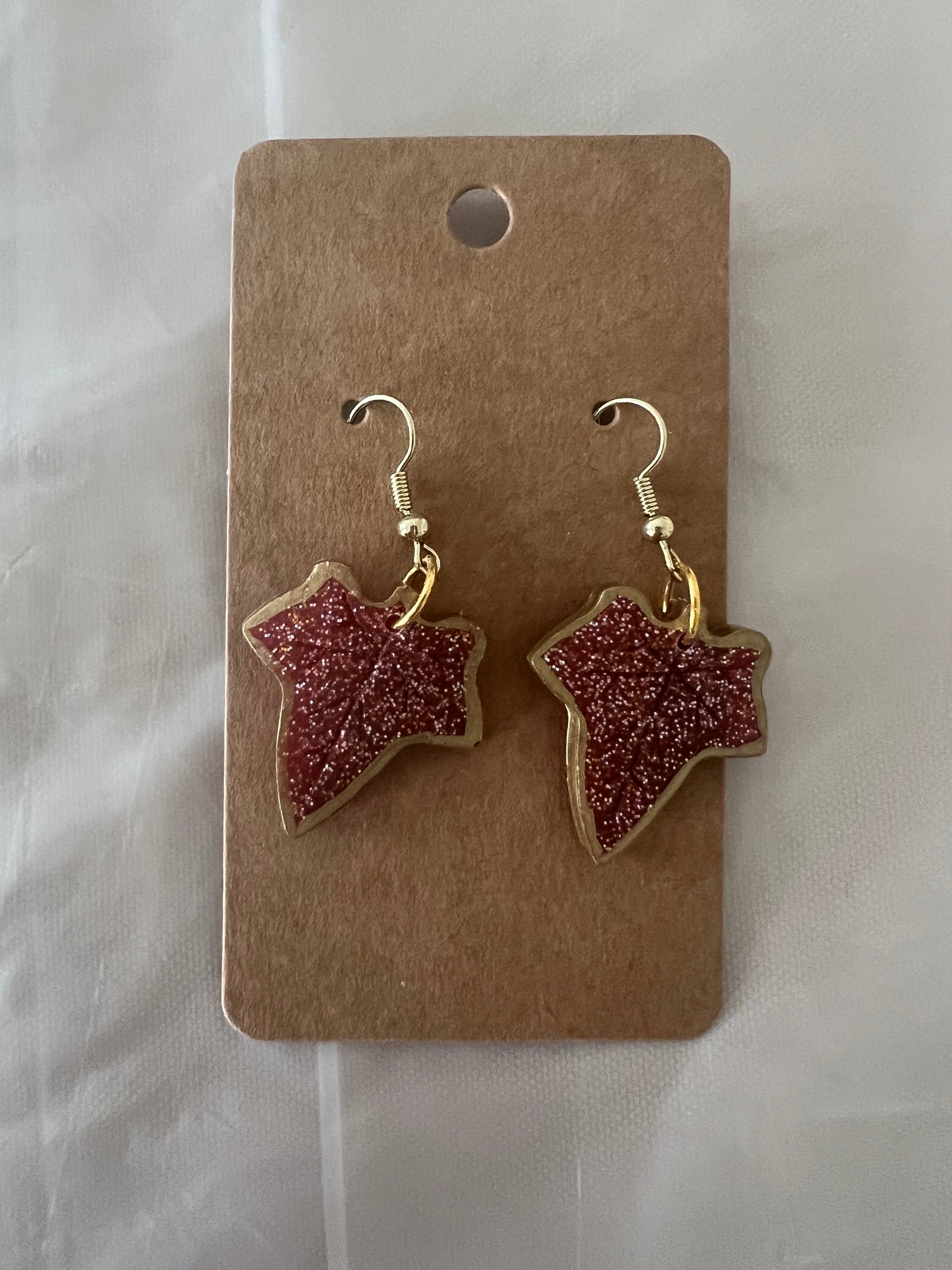 Handmade resin earrings, Autumn