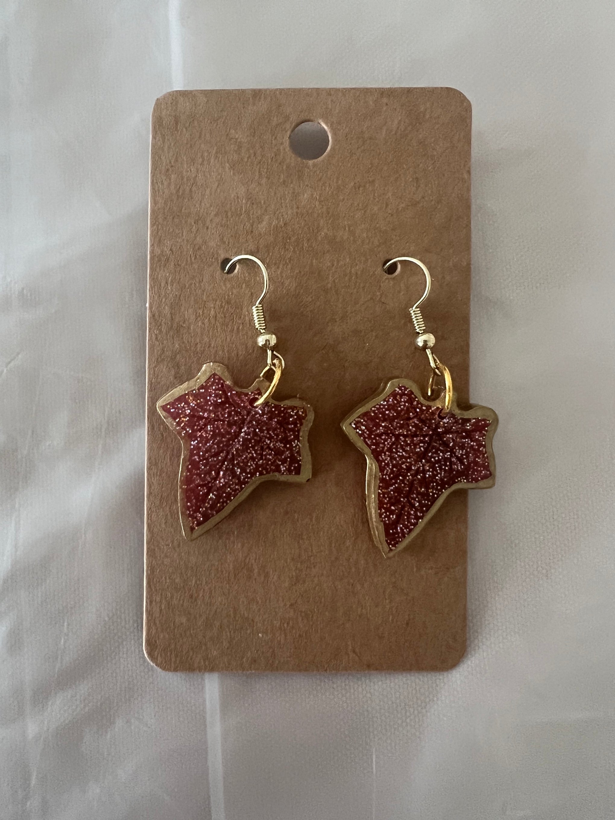 Handmade resin earrings, Autumn