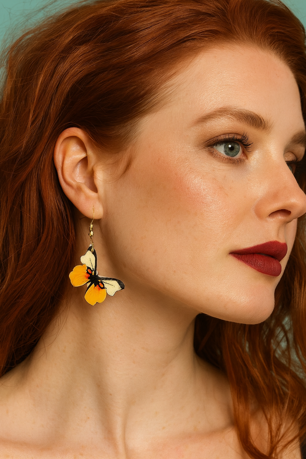 Handcrafted Yellow Butterfly Earrings