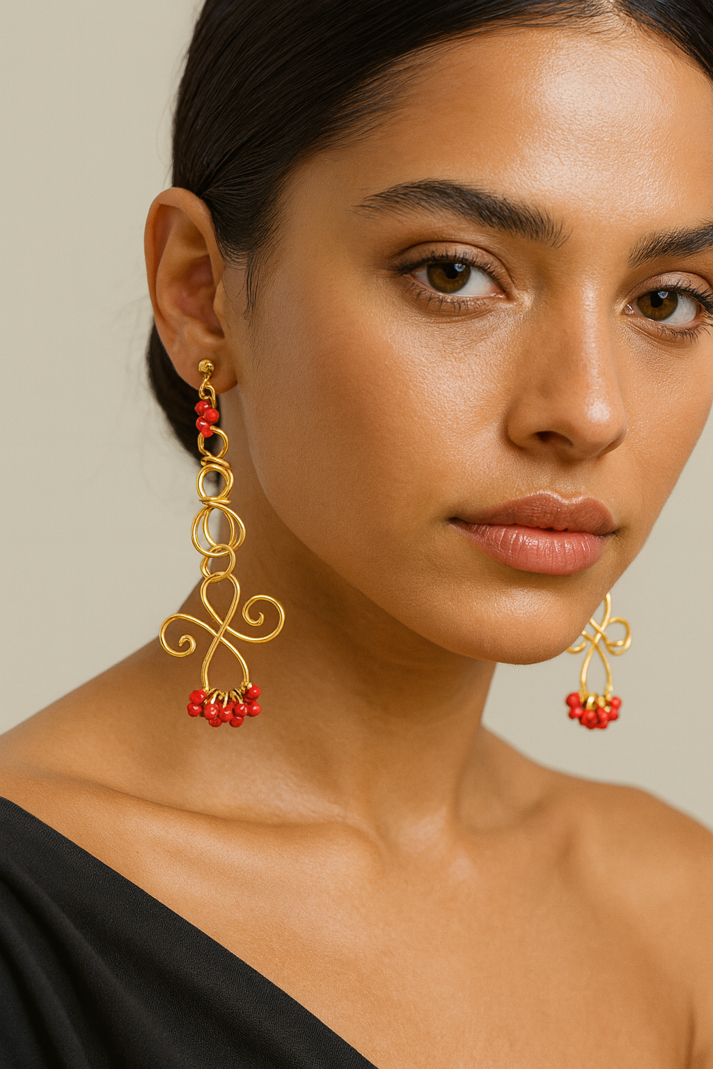 Golden Bloom Statement Earrings, One of a kind