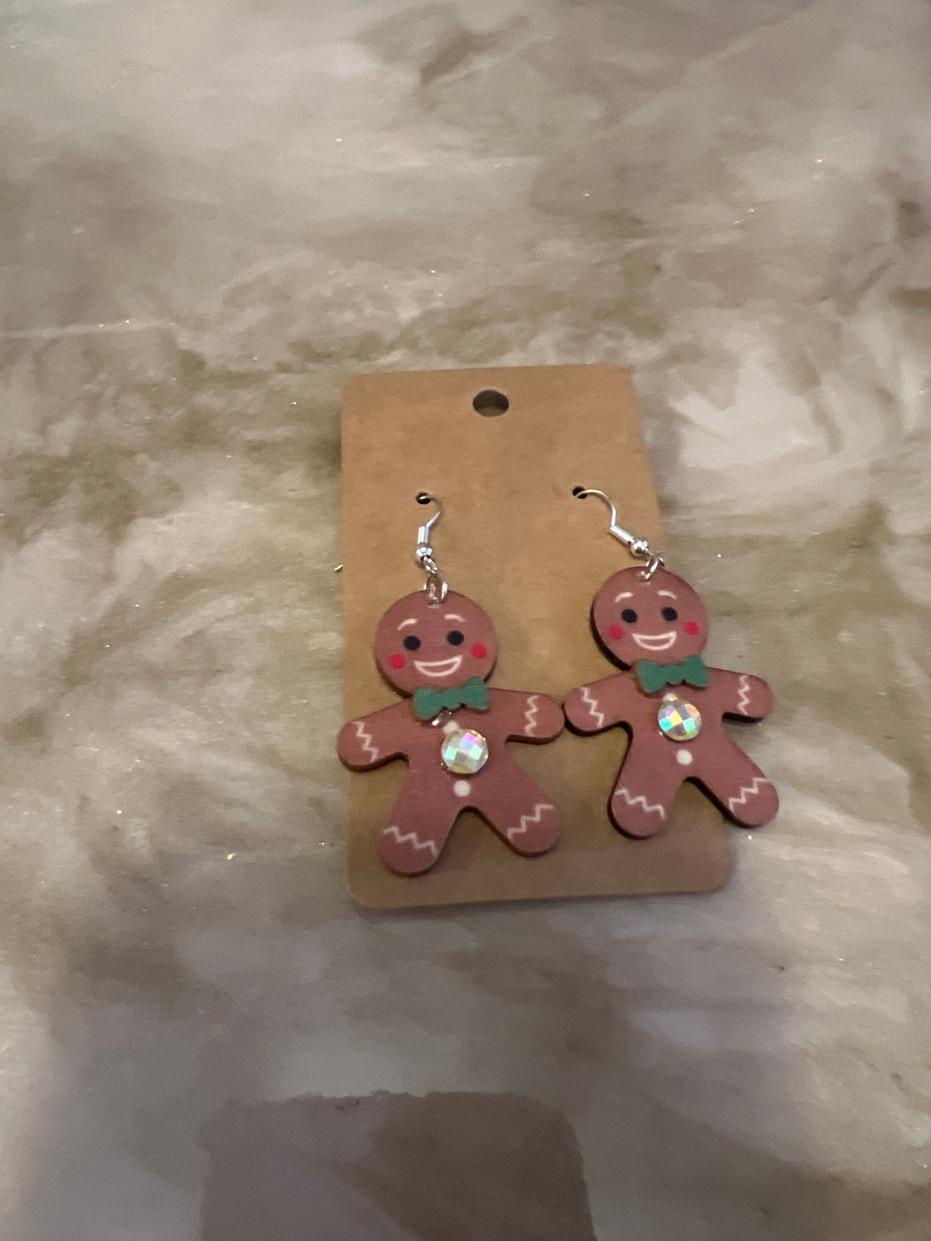 gingerbread earrings , handmade
