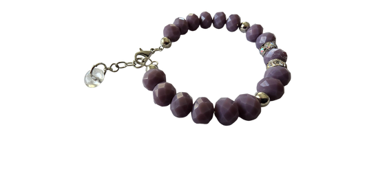Twilight Amethyst Faceted Bracelet with Crystal Accents