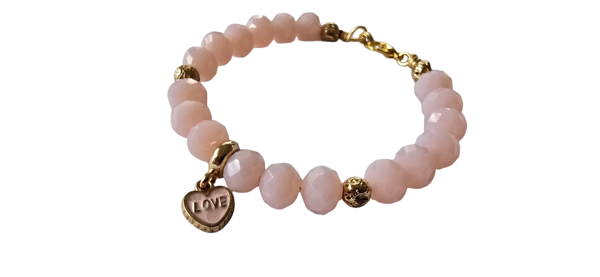 Blush Pink “LOVE” Charm Bracelet