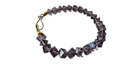 Smoky Quartz Crystal Cube Bracelet